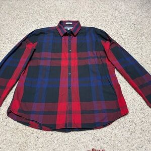 EXPRESS Red and Blue Plaid Casual Shirt